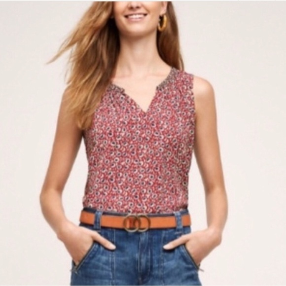 ANTHROPOLOGIE ONE SEPTEMBER Tamarosa Pleated Sleeveless Boho Blouse Size Medium - Picture 3 of 16